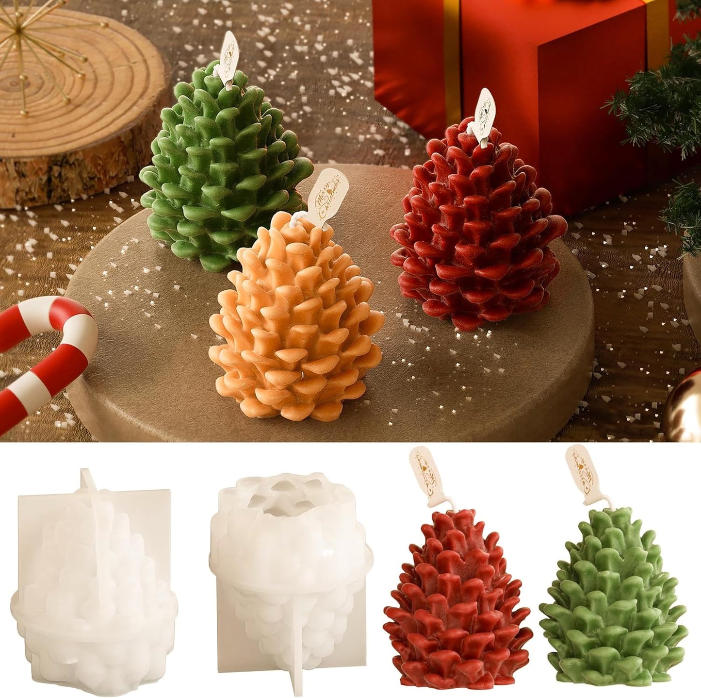 Pinecone Mold - Tree & Animal 3D Silicone Molds for Resin Casting & Candle Making