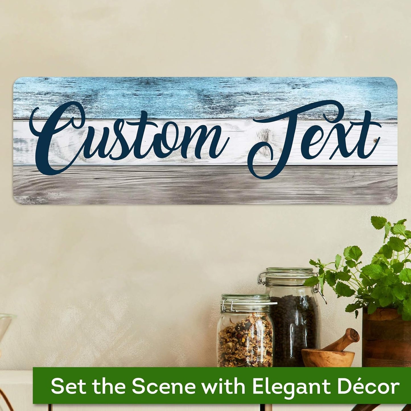 Custom Sign, Custom Street Sign, 11 Font Colors, 13 Font Styles, 4 Hole Options, 22 Sizes, 6x18 Inches, Rust Free DiBound, Fade Resistant, Made in USA by My Sign Center (Coastal)