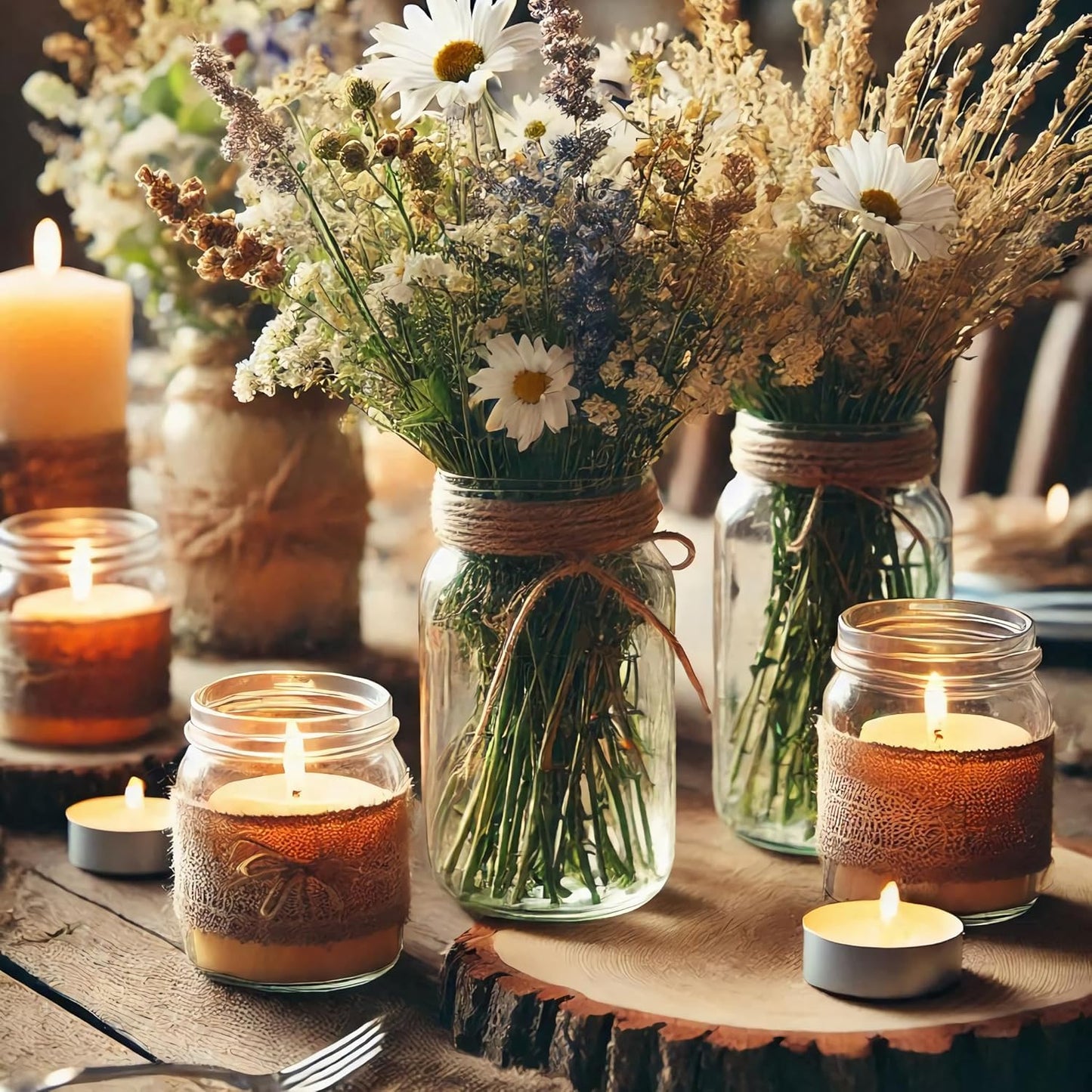 Vintage Glass Flower Vase，12 Pack Farmhouse Transparent White Glass Centerpiece Vases Mason Jars for Weddings, Parties & Home Decor Bulk (12, Transparent)