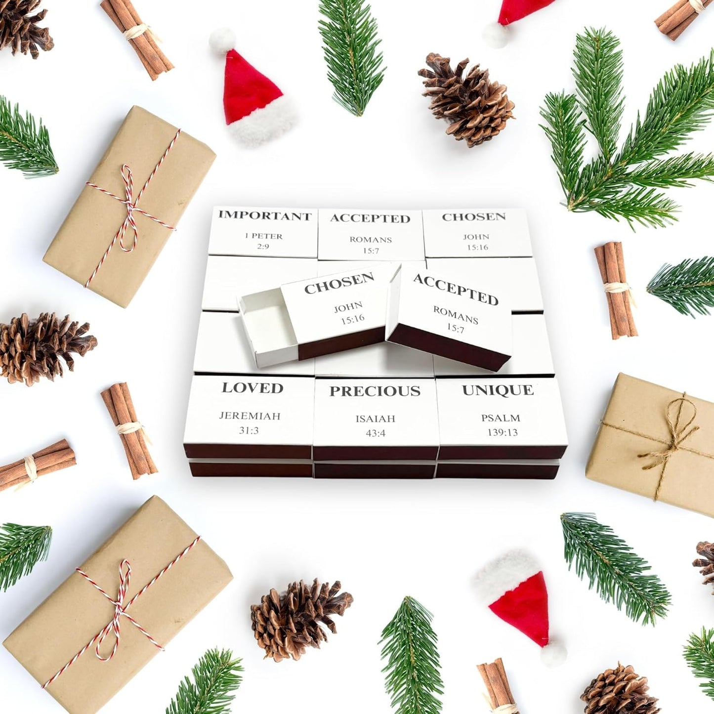 60pcs Blank Match Boxes, 2.25x1.42x0.59in Bulk Christian Bible Matchboxes DIY White Storage Containers Holders Double-Sided Striker Wedding Bridal Baby Shower Birthday Party Favor, No Matches Included