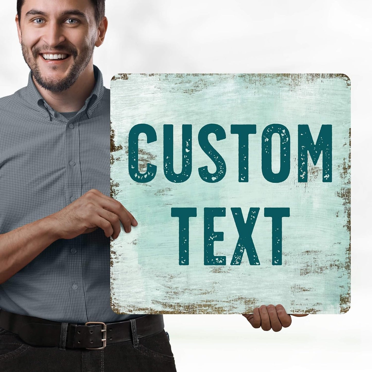 Custom Sign, Custom Street Sign, 11 Font Colors, 13 Font Styles, 4 Hole Options, 22 Sizes, 18x18 Inches, Rust Free DiBound, Fade Resistant, Made in USA by My Sign Center (Shabby Chic)