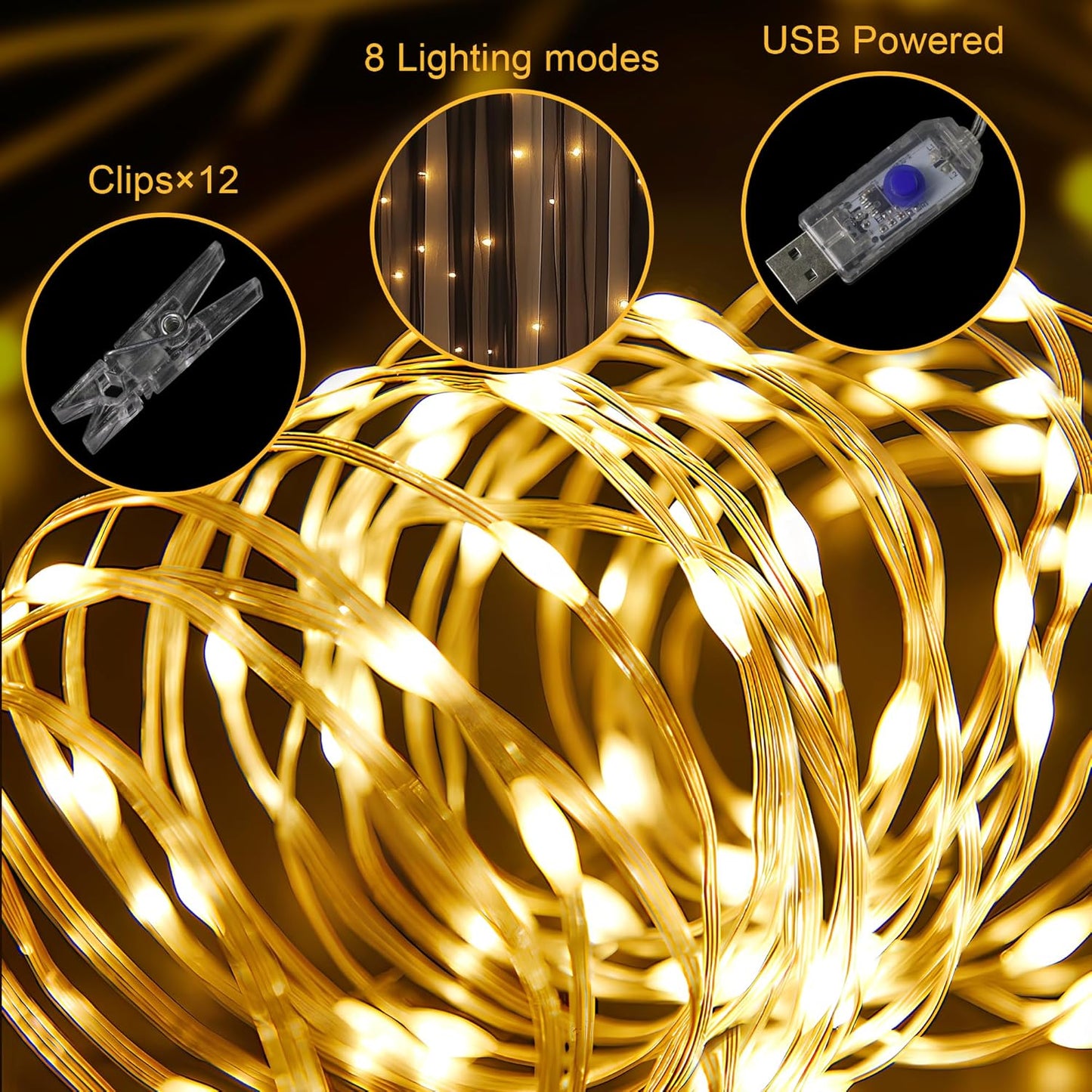 Fomcet Black Tulle Backdrop Curtains with Lights String 10FT X 10FT Sheer Curtains with Lights Tulle Curtain Backdrop for Wedding Birthday Party Photo Shoot (2 Panels 5x10FT)