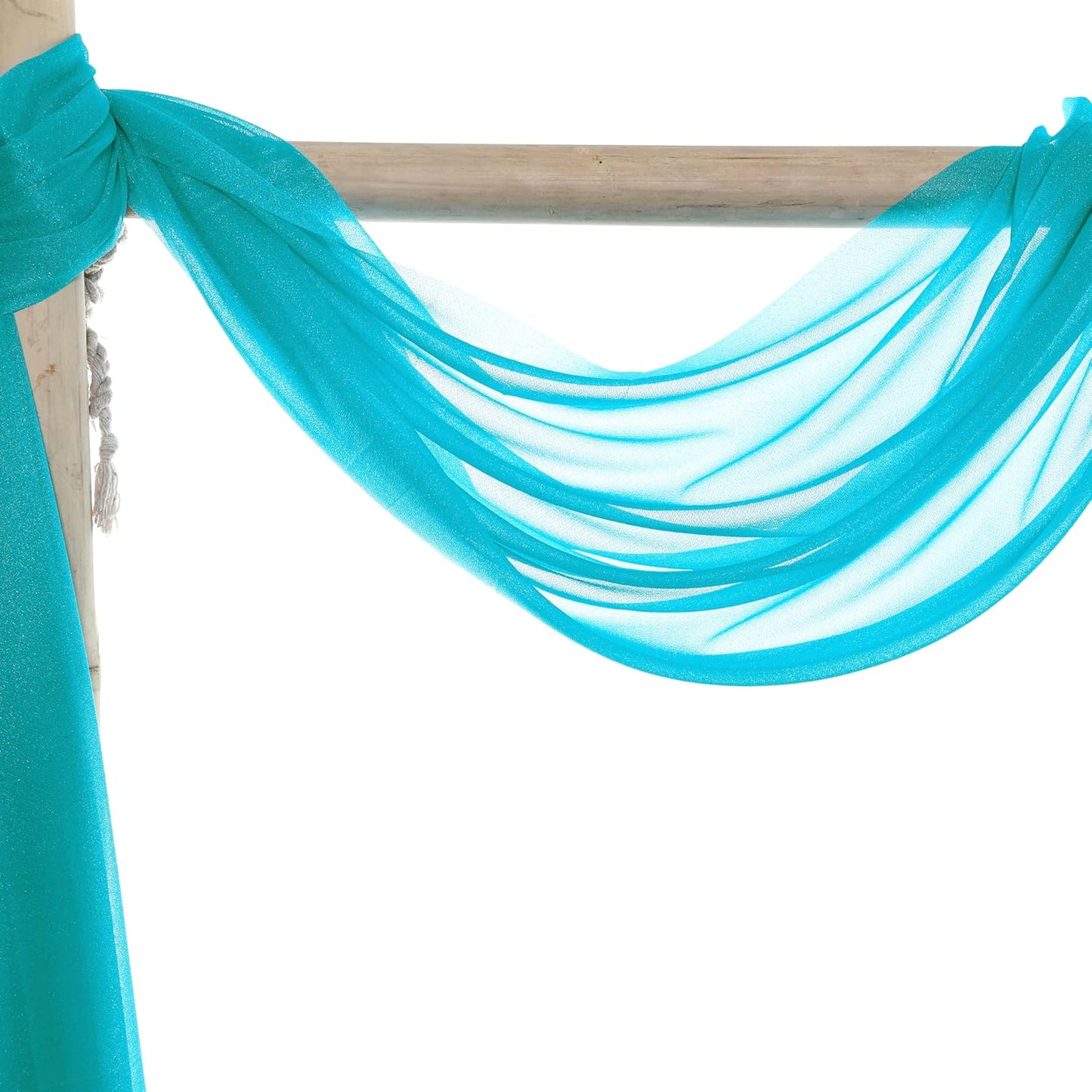 VDS Pack of 2 Panel (30 Inch X 20 Feet) Wedding Arch Draping Fabric Sheer Chiffon Fabric Drapery for Wedding Ceremony Reception Swag Backdrop Canopy Chuppah ARBO Altars Decoration (Peacock Blue)