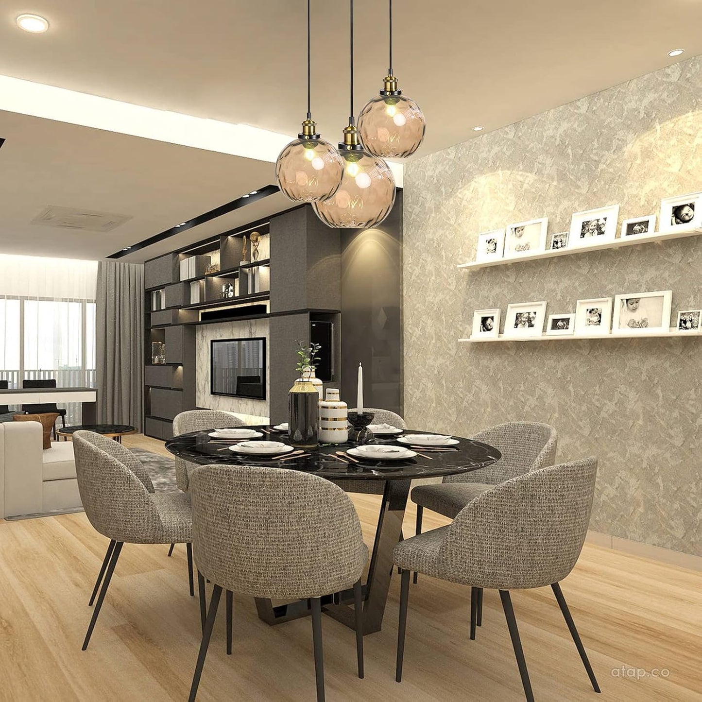 Pendant Light Shade Industrial Hanging Lights Fixtures Ceiling Outdoor Pendant Lighting for Kitchen Island Dining Room Unique Lamp in Kitchen Farmhouse Bedroom (Amber, 5.9 Inches)