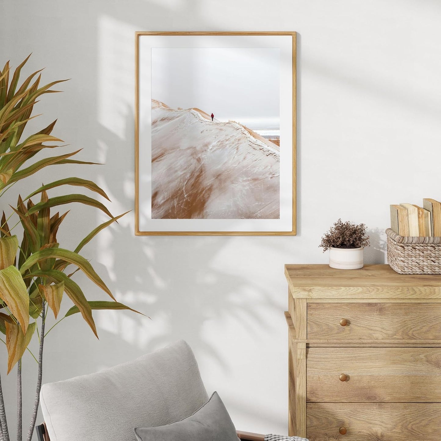 22x28 Frame with Mat to 18x24 Picture Frames USA-Sourced Natural Solid Oak Wood Handcrafted Rounded Corner Display with Real Glass Family Picture, Wedding Photo