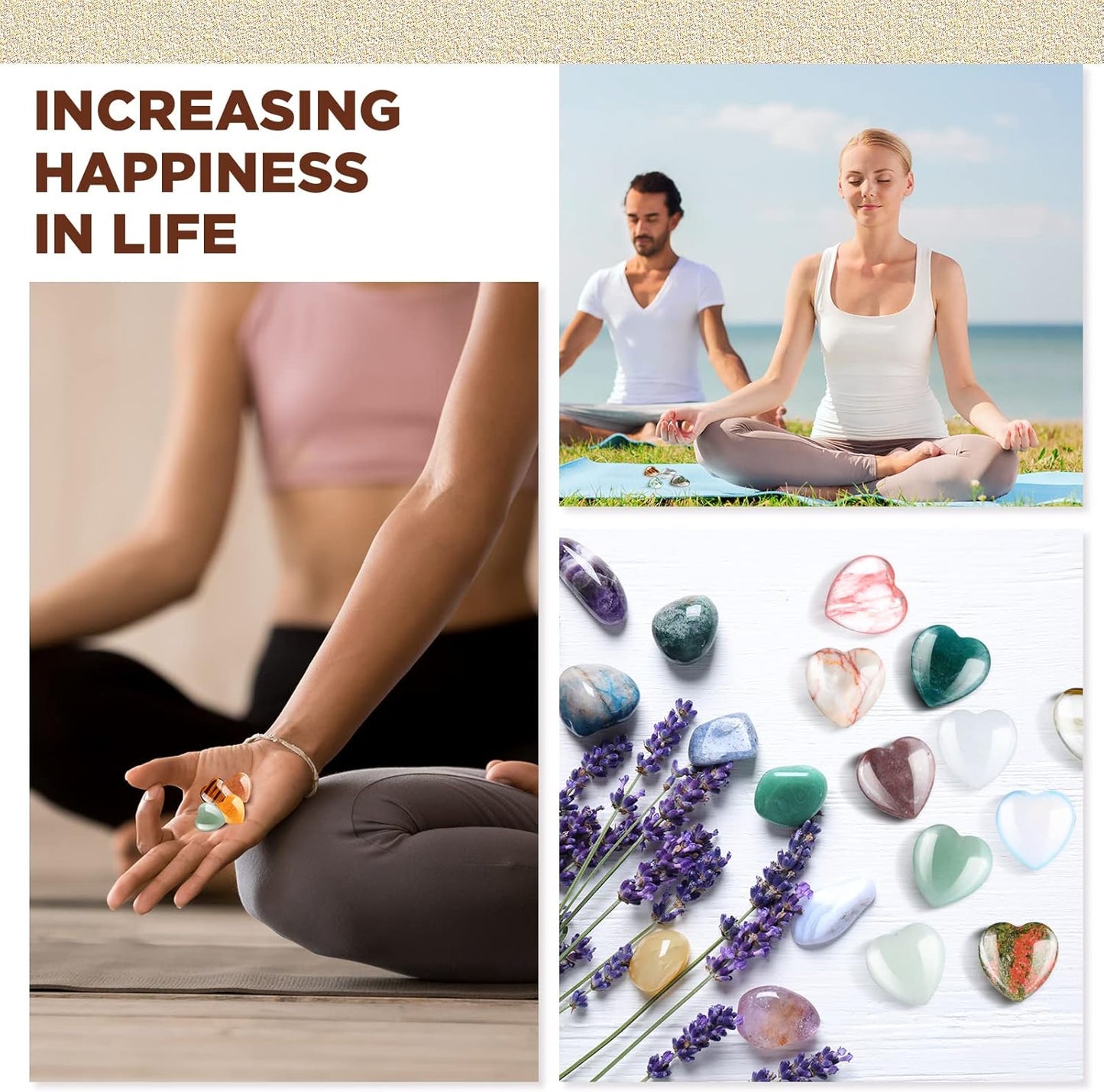 Nuenen 24 Pcs 1 Inch 25mm Natural Heart Shaped Stones Crystals and Gemstones Worry Stones Bulk Love Crystals Set Heart Shaped Rocks Pocket Palm Stone for Stress Reiki Balancing Home Decoration Yoga