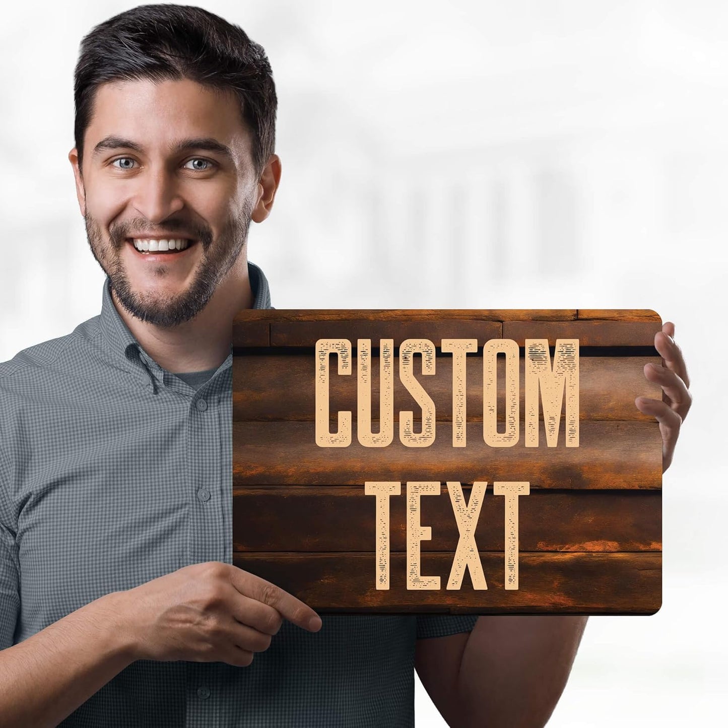 Custom Sign, Custom Street Sign, 11 Font Colors, 13 Font Styles, 4 Hole Options, 22 Sizes, 10x14 Inches, Rust Free DiBound, Fade Resistant, Made in USA by My Sign Center (Vintage Wood)