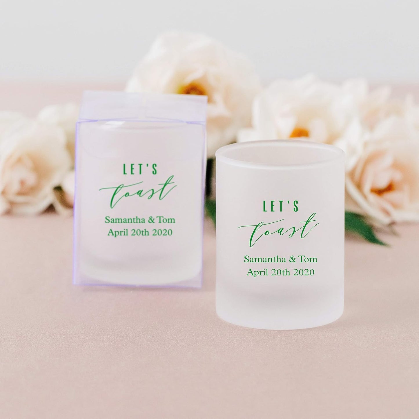 WEDDINGSTAR Personalized 3oz Frosted Shot Glass Customizable Full Color Print - 24 pack