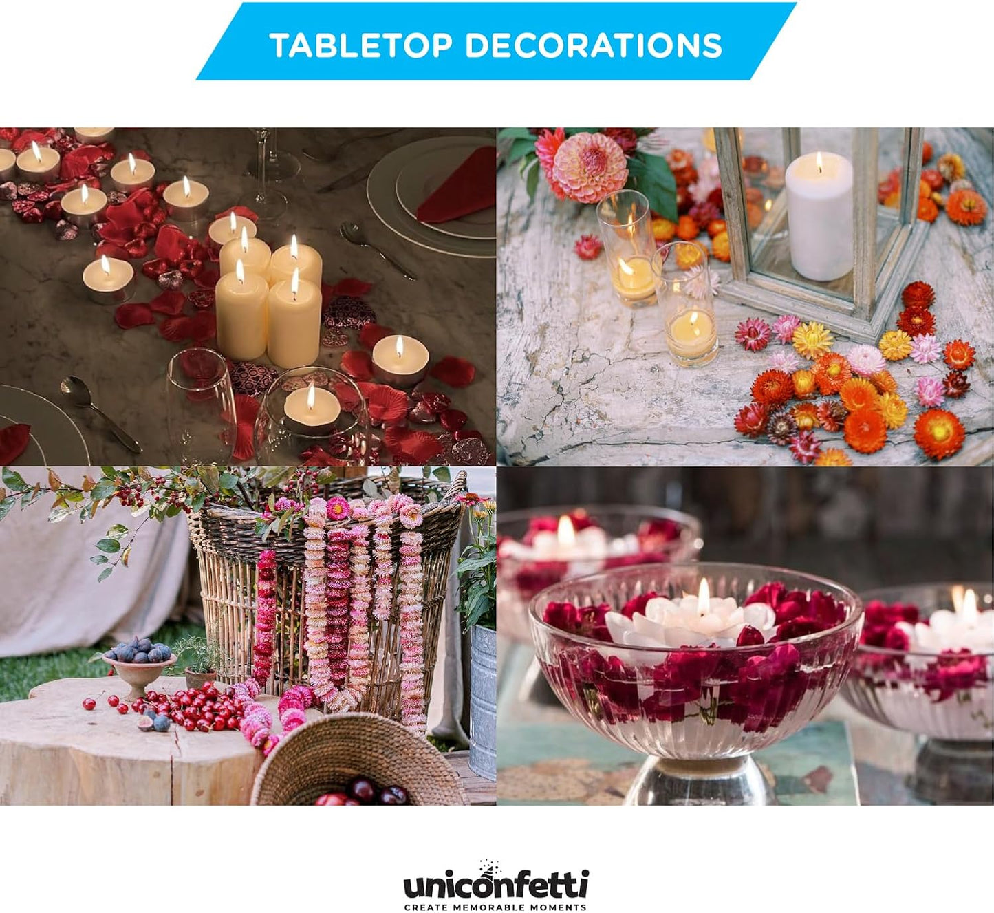 Dried Flower Baby's Breath Biodegradable Confetti - Real Flower Petals for Weddings, Flower Girl Toss, Wedding Send Off Ideas, Party Table Decoration | Boxed - 8oz (0.5lbs)