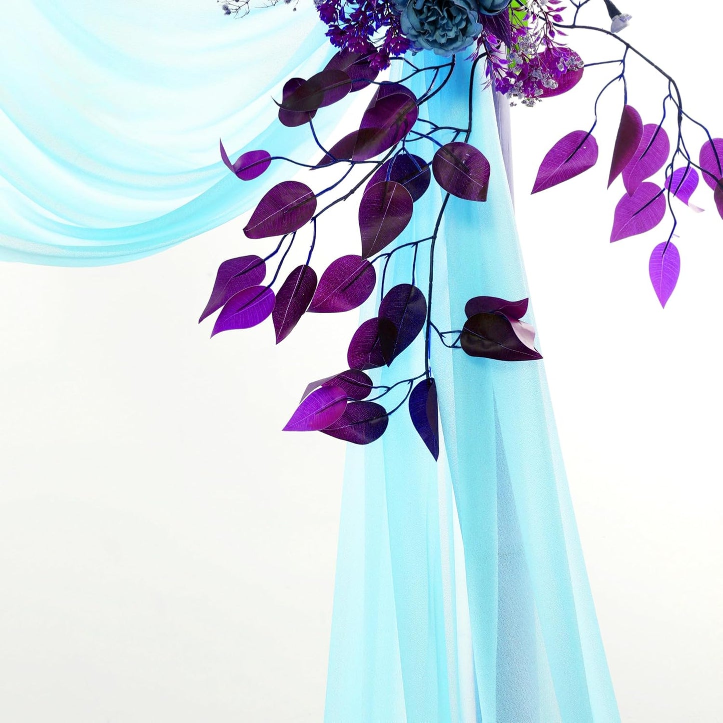 VDS Pack of 2 Panel (30 Inch X 100 Feet) Wedding Arch Draping Fabric Sheer Chiffon Fabric Drapery for Wedding Ceremony Reception Swag Backdrop Canopy Chuppah ARBO Altars Decoration (Teal)