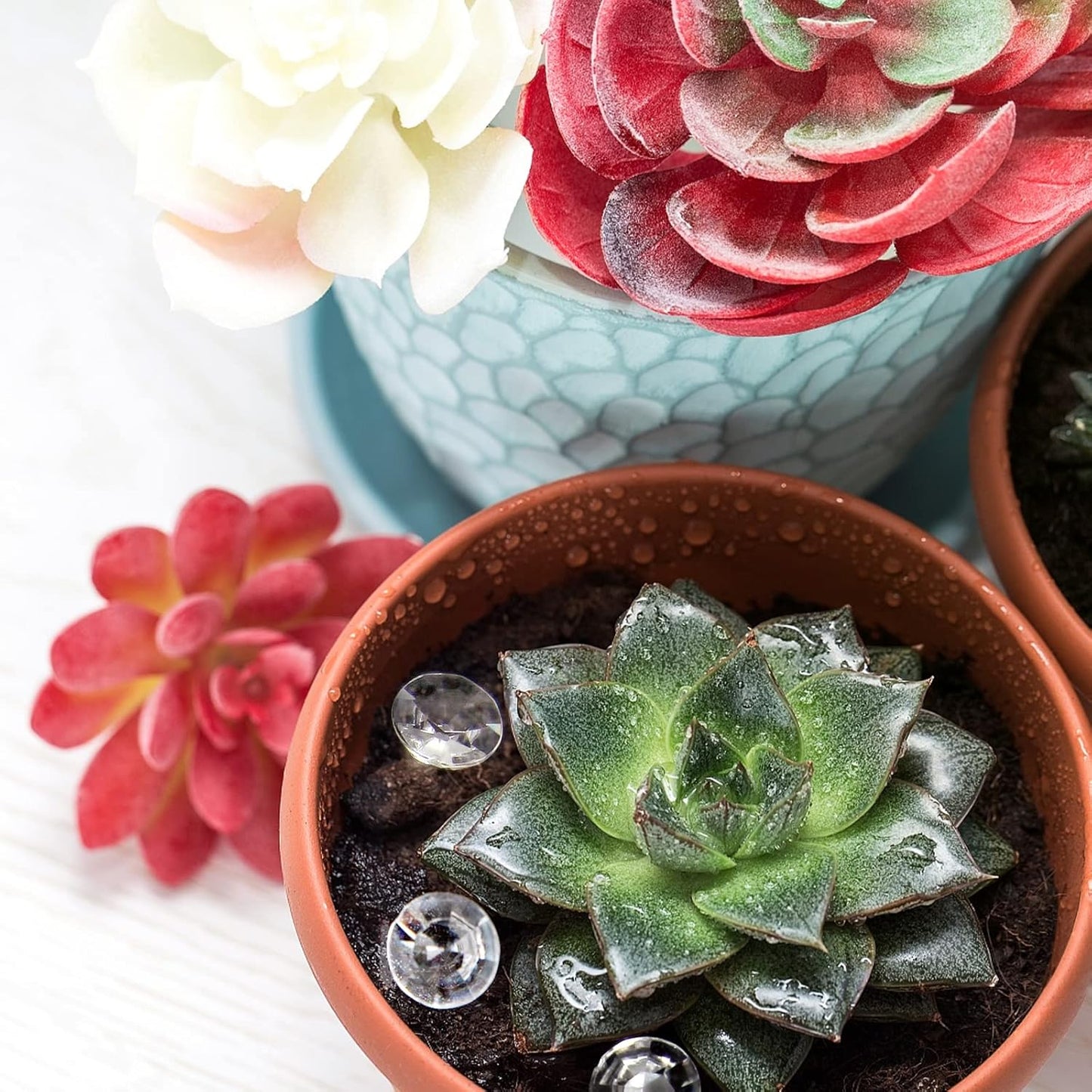 1000pcs/ Pack Wedding Table Acrylic Diamond Scatter Crystals Confetti Acrylic Gems Vase Fillers Rhinestones for Wedding, Bridal Shower, Vase Beads Decorations (10mm, Turquoise)