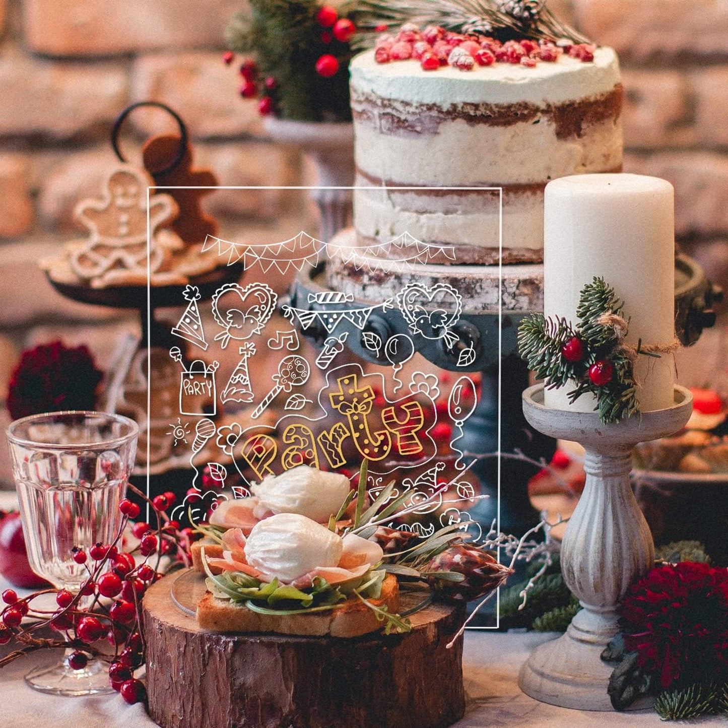 JINMURY 8x10 Inch Clear Acrylic Sign with Holder- 6 Pack Blank Clear Acrylic Sheets and Wood Stands, DIY Blank Table Sign for Wedding Party Reception (6 Pack 8x10 Inch)