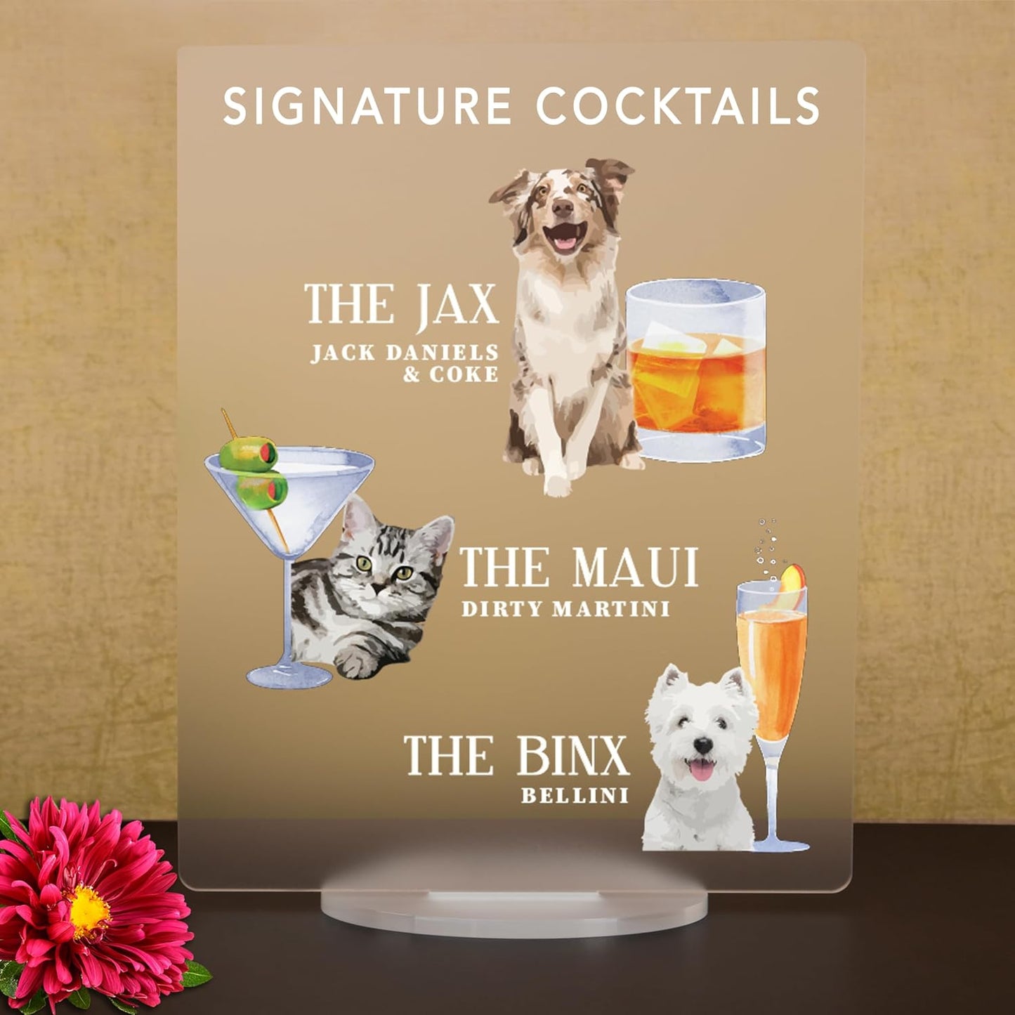 Pet Signature Drink Wedding Signs