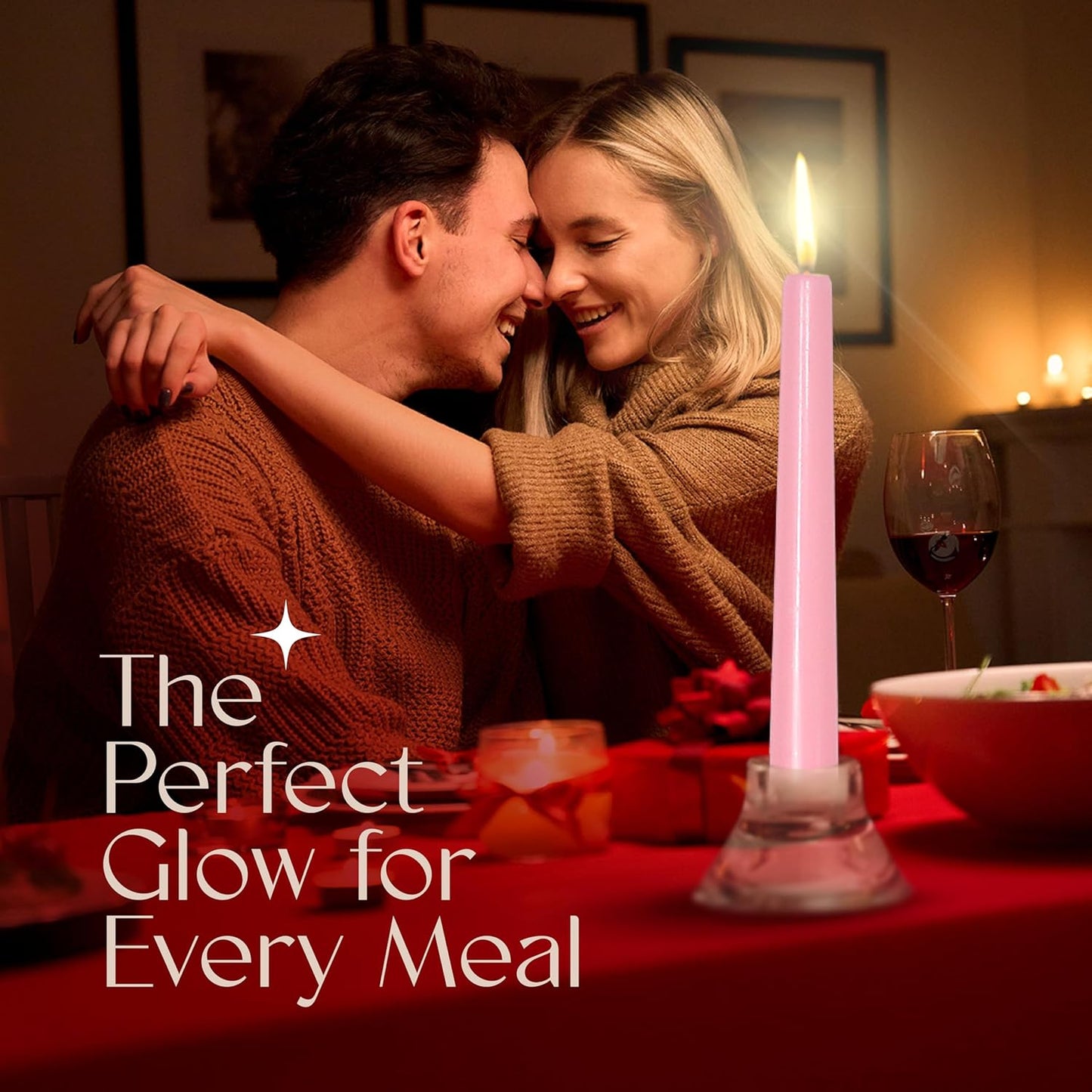 Leor & Lair Light Pink Taper Candles - 4 Pack 10" Pink Candlesticks - Unscented Blush Candles for Weddings, Mother’s Day, Baby Showers, Dinner Table & Holiday Decor