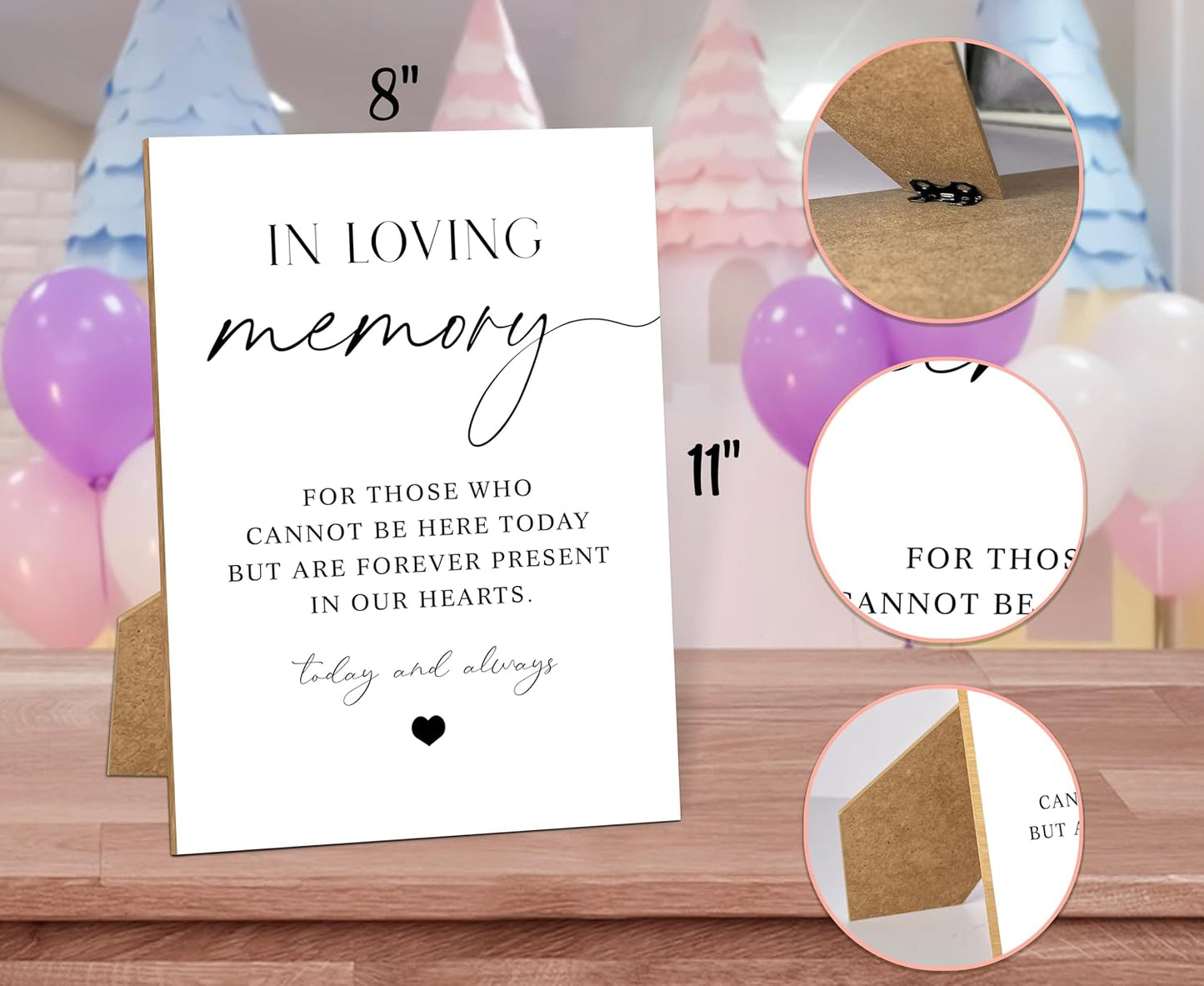 Wedding Memorial Sign, 8x11 White Minimalist Style Memorial Table Sign for Wedding, In Loving Memory Sign,Wedding Decorations, Wedding Table Decor, Memorial Gifts For Loss of Loved One -7