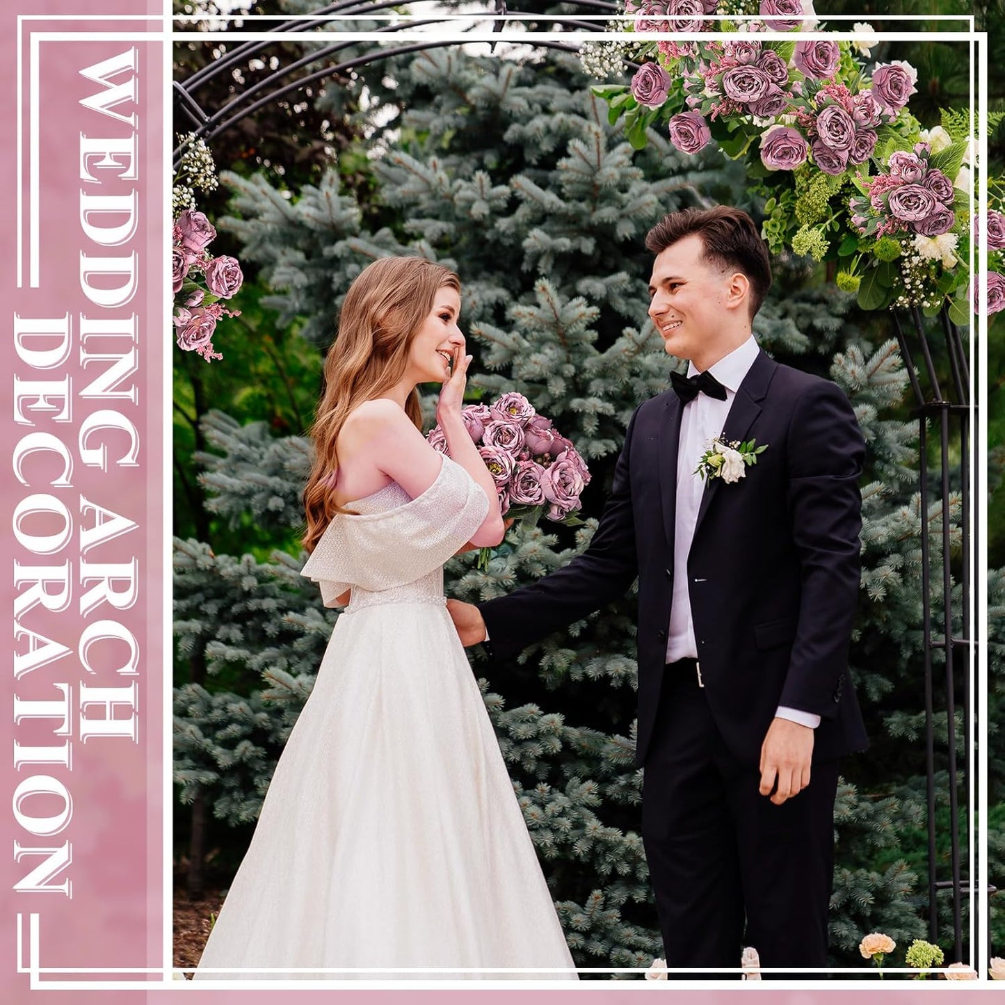 8 Bundles Artificial Peonies Flowers Boho Faux Flowers Arrangements Artificial Centerpiece Spring Bouquet Floral Wedding Decoration for Vase(Dark Purple)