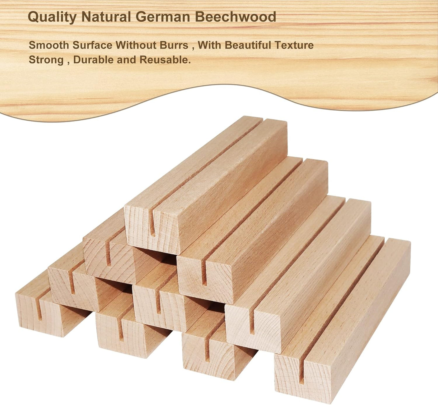 Wedding Table Numbers 1-15, Acrylic Arch Signs with Natural Wood Stands Holders, Rustic Table Decor for Reception & Parties (White Black)