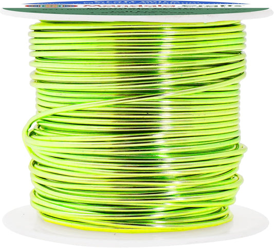 Mandala Crafts 16 Gauge Anodized Aluminum Craft Wire for Jewelry Making - 100 FT Colored Flexible Lime Green Wire - Bendable for Bonsai Armature Crafting Sculpting