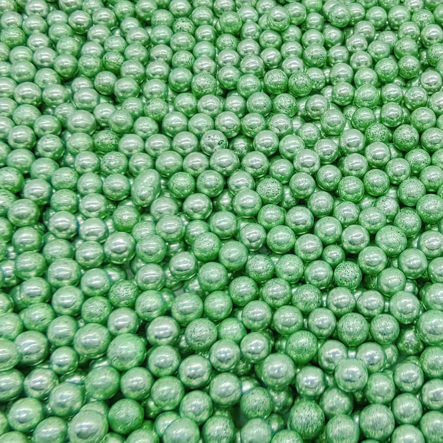 Edible Silver Green Pearl Sugar Sprinkles Candy 4mm Mini Pearls Cake Decorations Cupcake Toppers Cookie Decorating Perfect for Wedding Party Valentine Halloween Christmas Supplies 3OZ