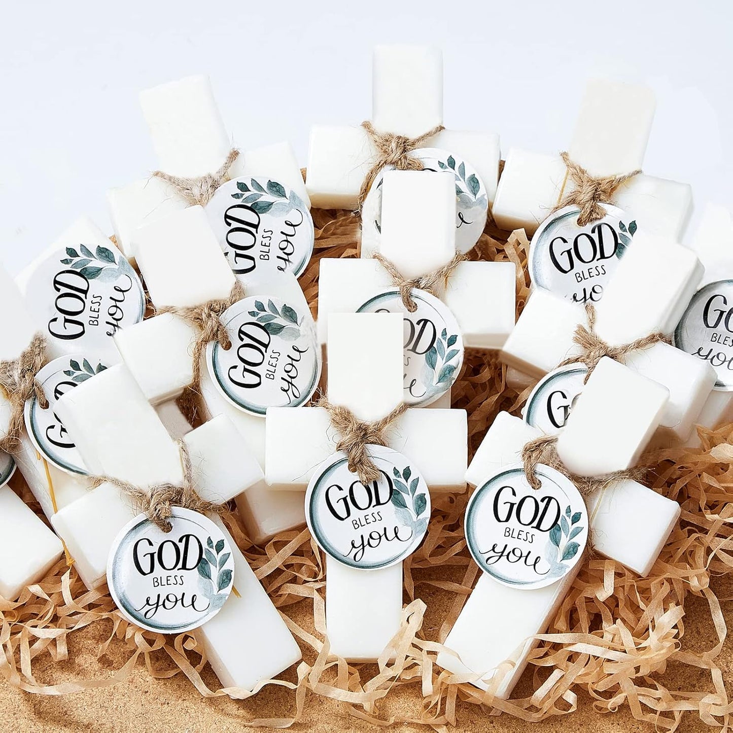 50 Pcs Cross Soap Baptism Favors, Baby Baptism Favor Scented Soap First Communion Gifts for Guests Party Wedding Birthday Gift Bridal