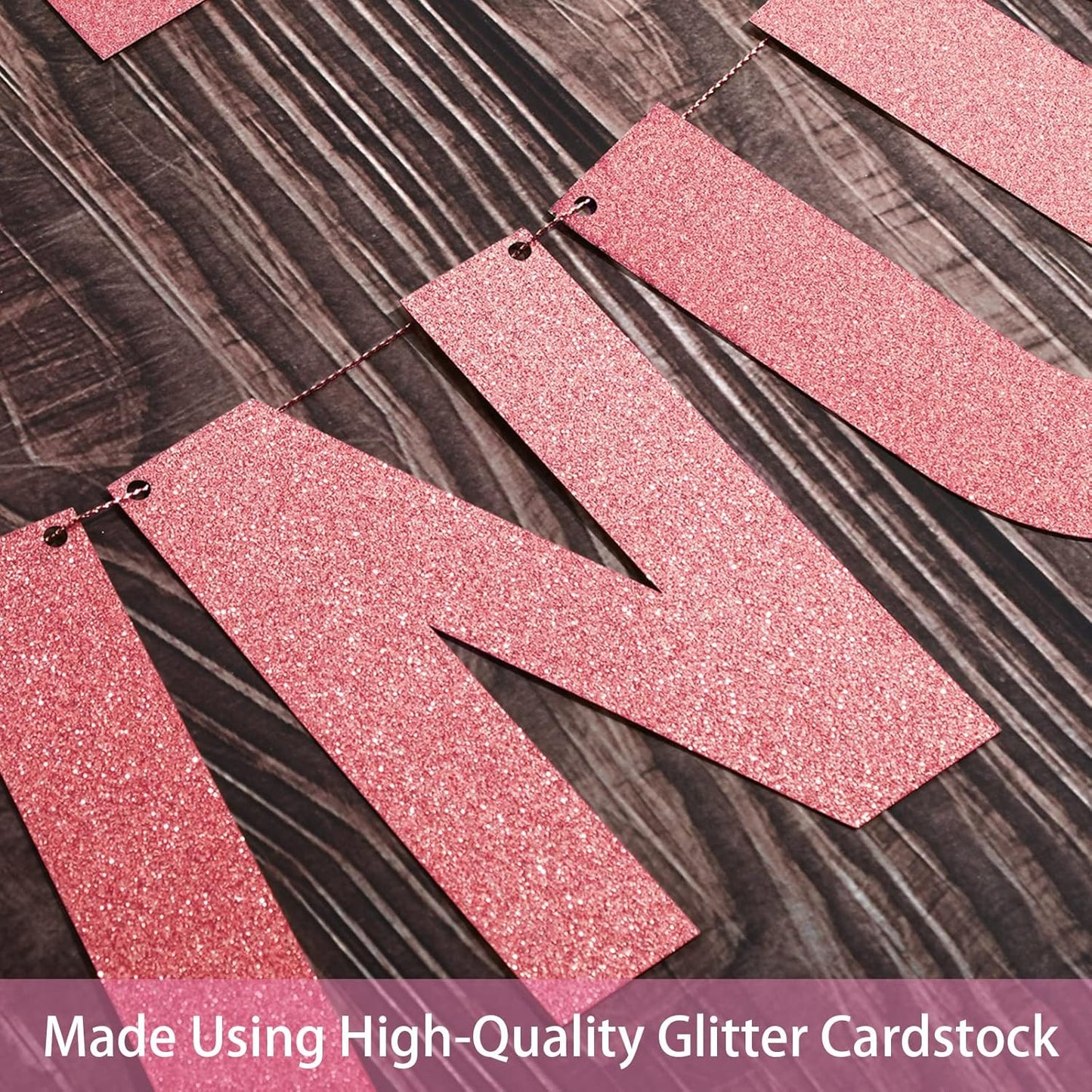 TaoBary 112 Pcs DIY Letter Custom Banner Glitter Customizable Banner Kit Including 107 Letters and Numbers 3 Rope for Valentine Birthday Party(Rose Gold)