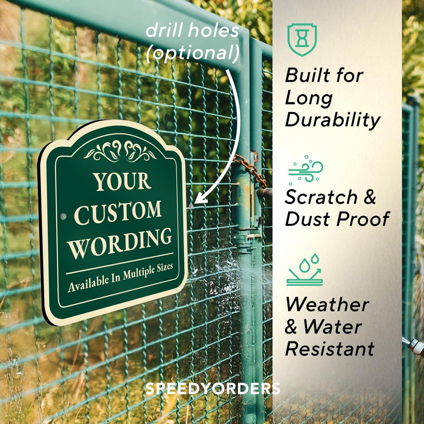 Custom Decorative Outdoor Metal Signs - Personalized Aluminum - Customized Driveway - Waterproof - Made In USA - Forest Green - 24x24 In