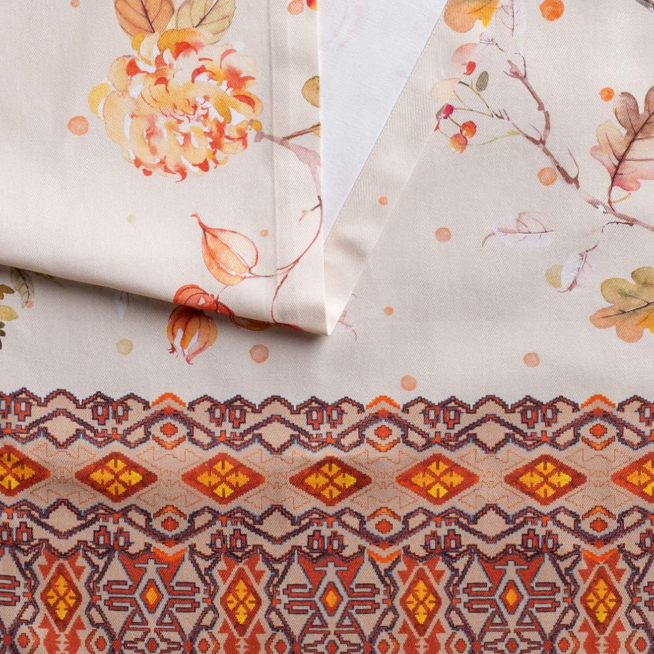 Maison d' Hermine Table Runner 100% Cotton Single Layer Table Runners 36 inches Long for Thanksgiving Christmas Decorations Home Kitchen Dining Party Wedding (Kelim - Prairie, 14.5" x 36")