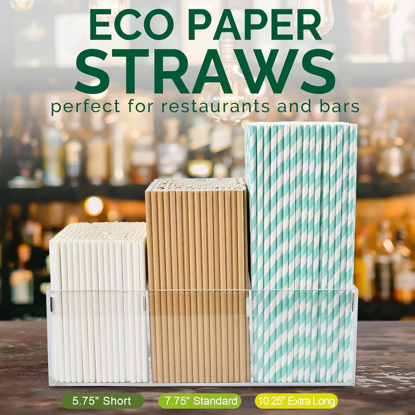 Aqua Paper Straws 10 Inch Extra Long - for Tall Drinks, Baby Shower, Parties, Cocktails - 100 Counts