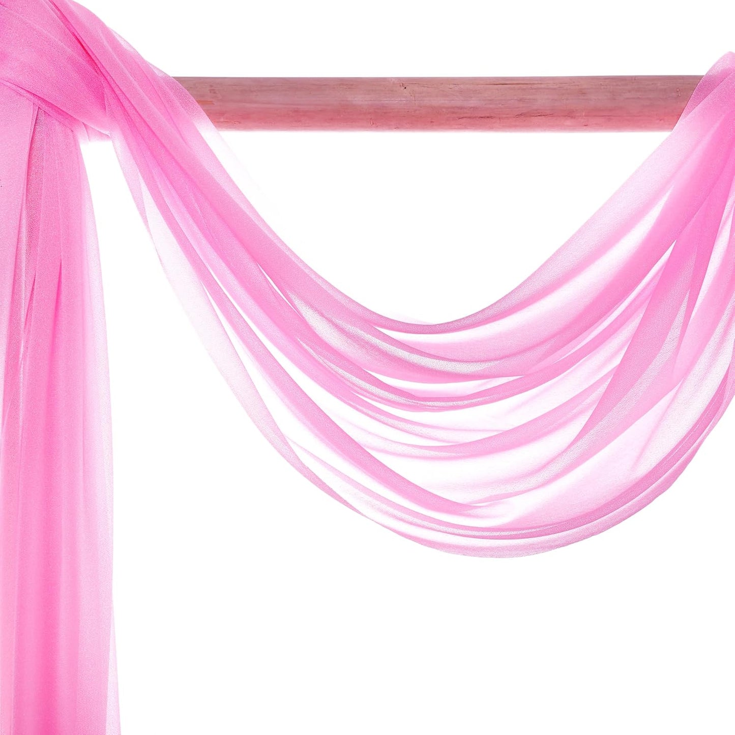 VDS Pack of 1 Panel (30 Inch X 100 Feet) Wedding Arch Draping Fabric Sheer Chiffon Fabric Drapery for Wedding Ceremony Reception Swag Backdrop Canopy Chuppah ARBO Altars Decoration (Bubblegum)
