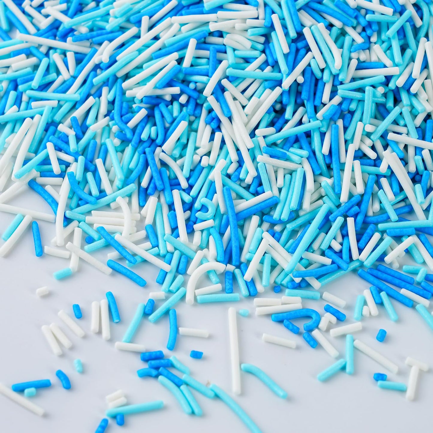 Blue and White Jimmies Sprinkles for Baking 7 oz - Winter Sprinkles for Cookies, Cakes, Cupcakes, Ice Cream, Chocolate | Perfect for Baby Shower Birthday Christmas Parties & Celebrations