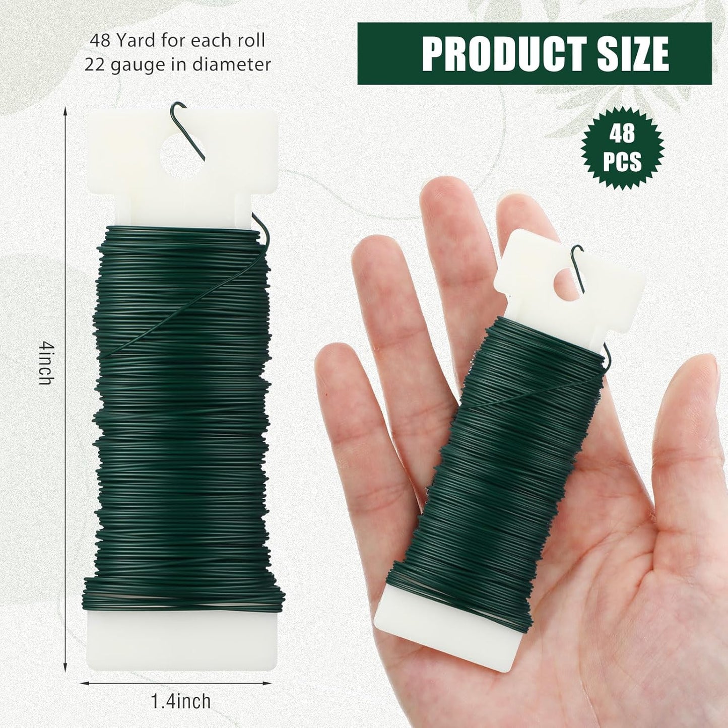 Ferraycle 16 Pack Green Floral Wire 38 Yards 22 Gauge Flexible Paddle Florist Christmas Green Wire for Crafts Christmas Wreaths Tree Garland and Floral Flower Arrangements