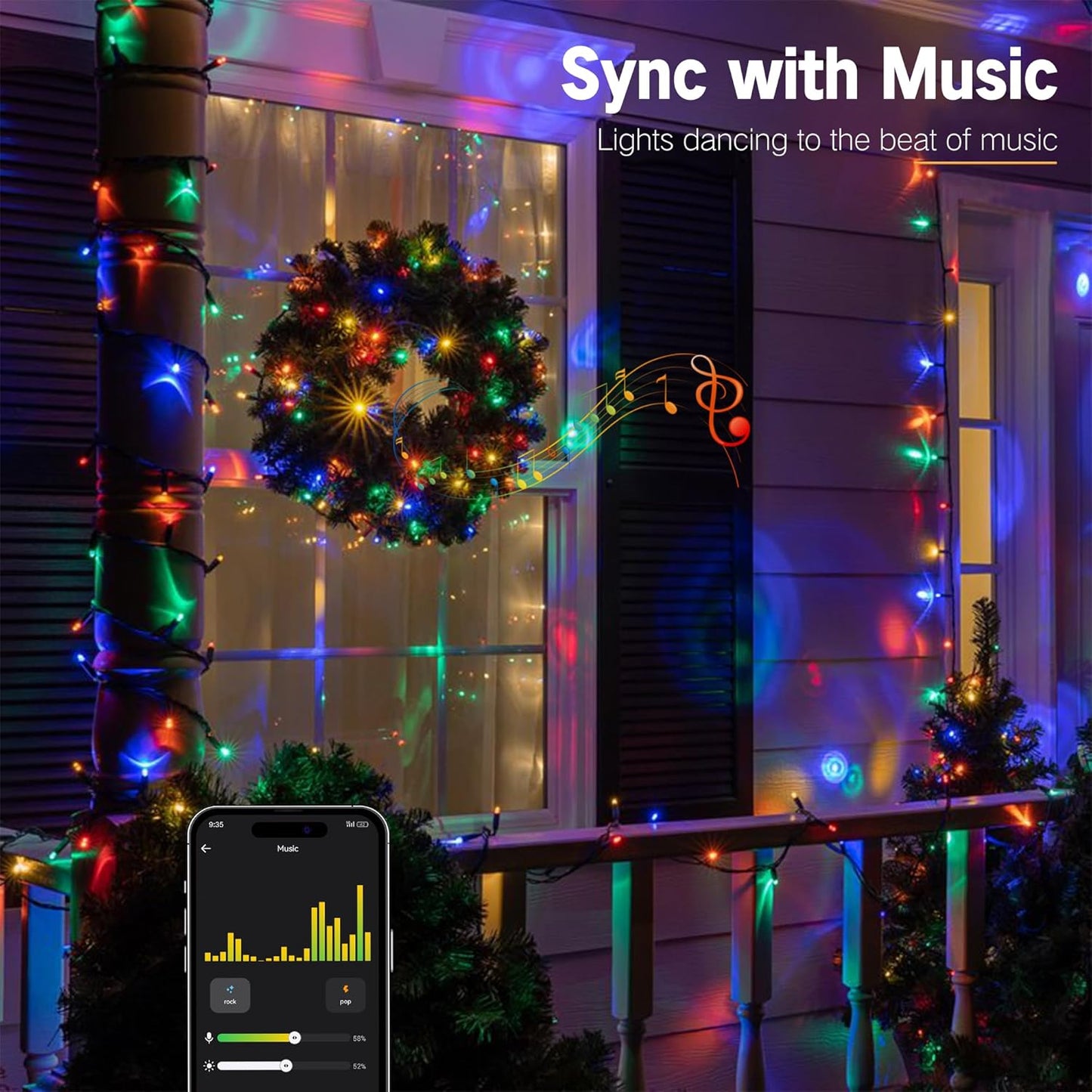BrizLabs Smart Christmas Lights, 164ft 500 LED Color Changing Xmas Fairy Lights with APP/Voice Control, Warm White & Multicolor, Music Sync, Dimmable for Indoor/Outdoor Home