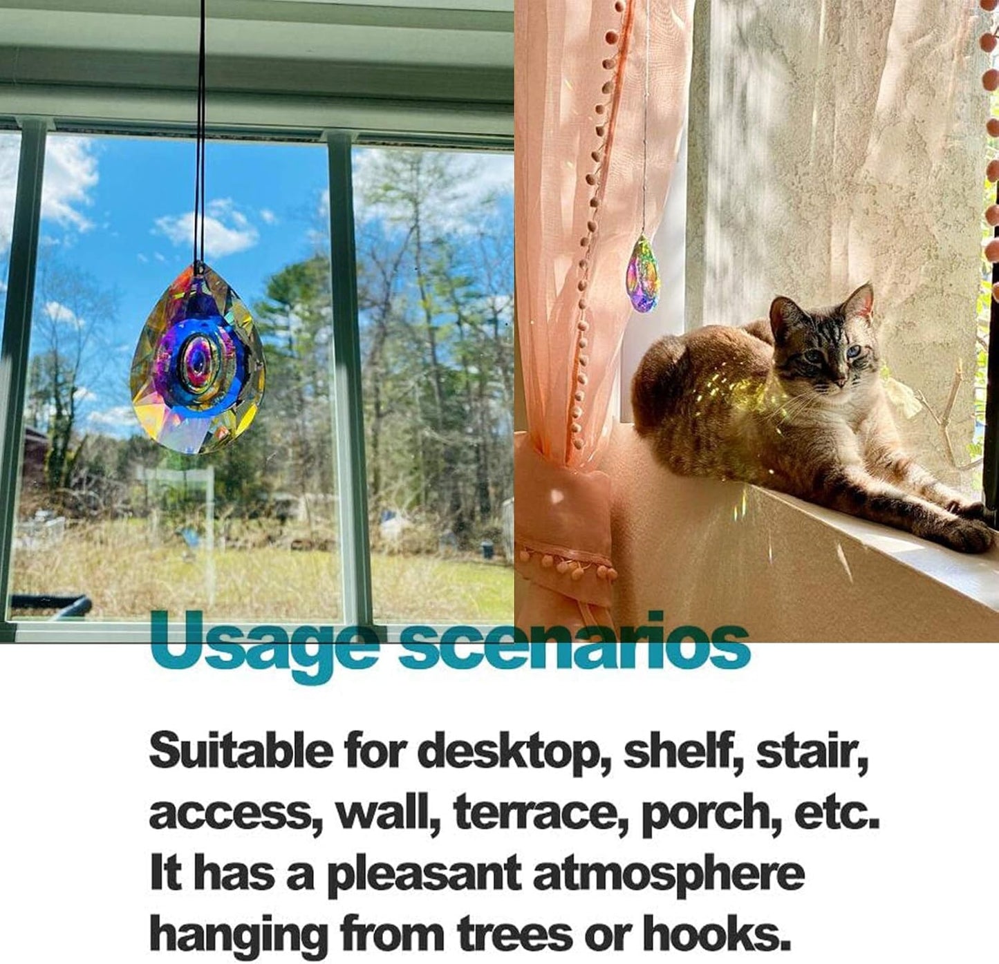 H&D HYALINE & DORA 89mm/3.5in Hanging Chandelier Crystals Prisms for Window Suncatchers Chandelier Parts Rainbow Maker Pendants