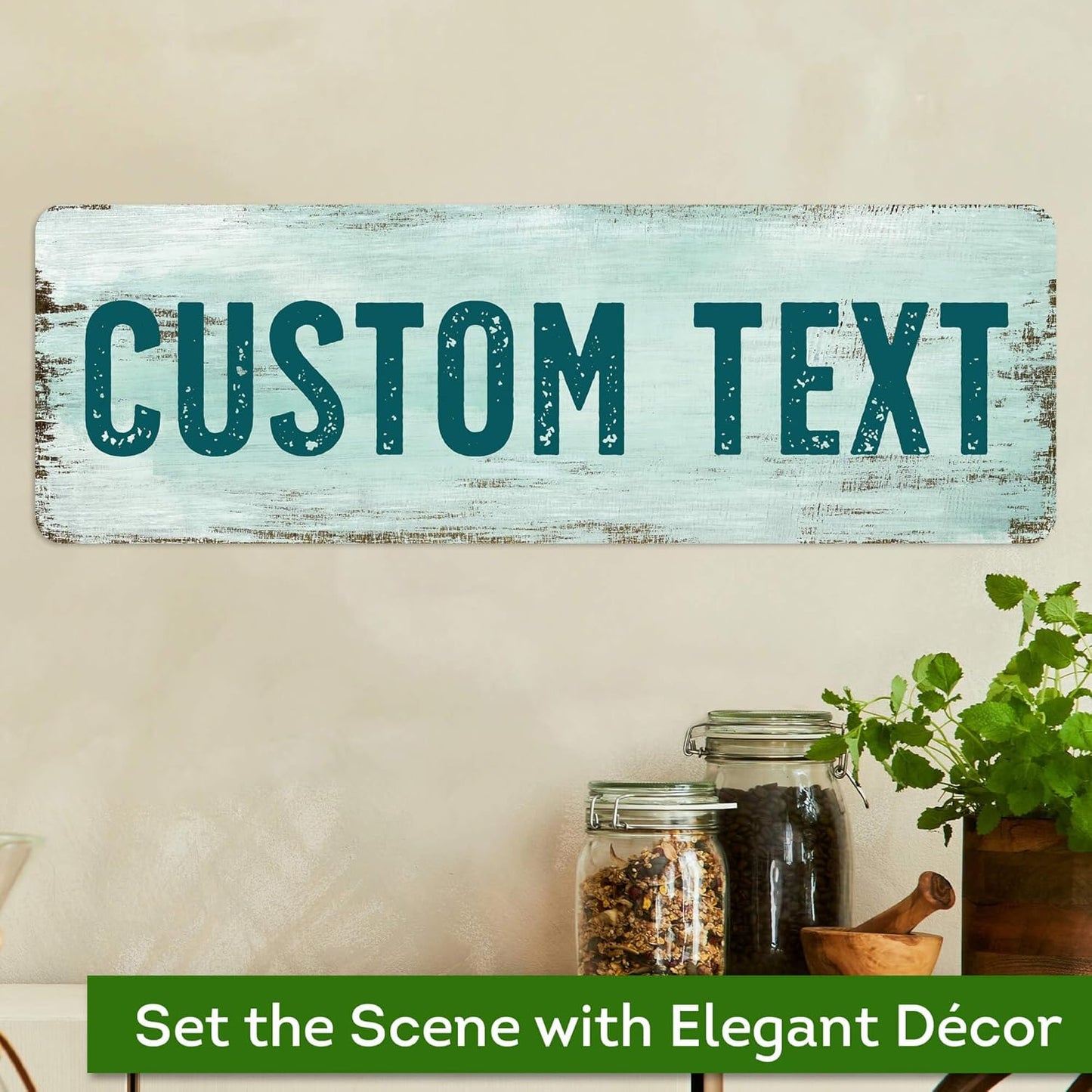 Custom Sign, Custom Street Sign, 11 Font Colors, 13 Font Styles, 4 Hole Options, 22 Sizes, 6x18 Inches, Rust Free DiBound, Fade Resistant, Made in USA by My Sign Center (Shabby Chic)