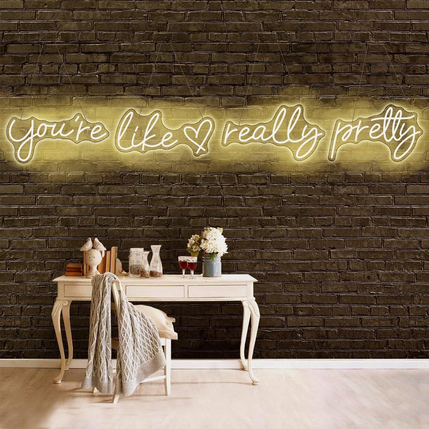 You're Like Really Pretty Neon Signs, Neon Light for Wall Decor,Light Up Sign for Wedding, Engagement,Neon Signs for Bedroom Decor