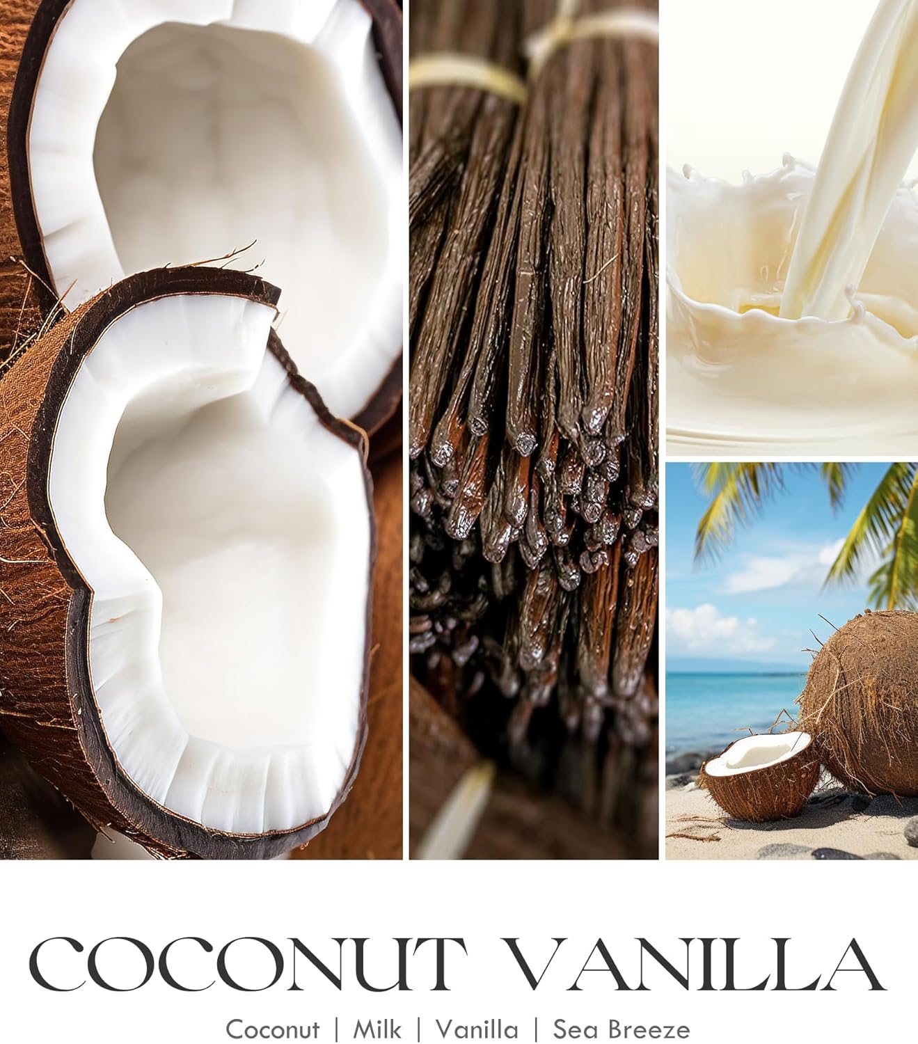 AOOVOO Vanilla Coconut Candle - Large Scented Candles 22oz, Soy Candles, Aromatherapy Candle, Soy Wax Candle