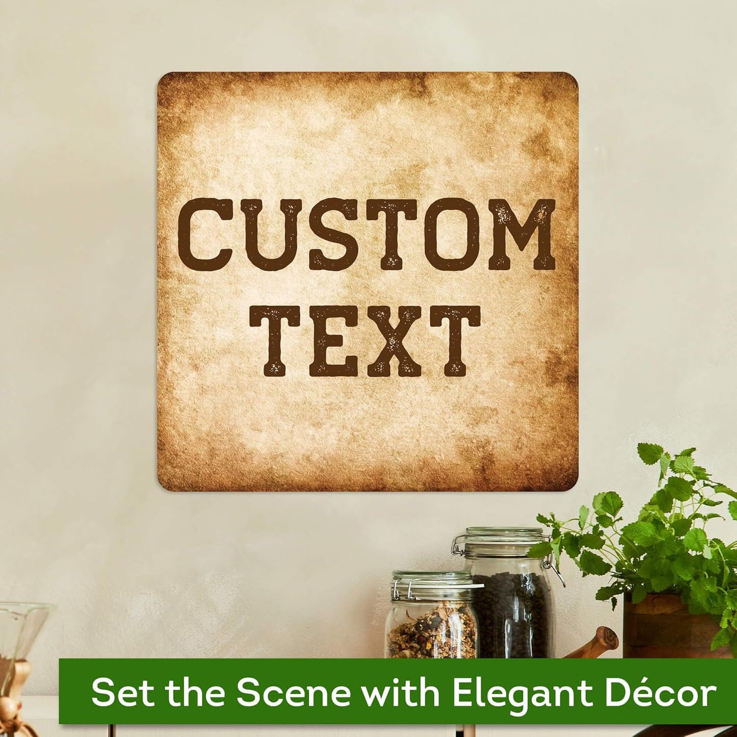 Custom Sign, Custom Street Sign, 11 Font Colors, 13 Font Styles, 4 Hole Options, 22 Sizes, 12x12 Inches, Rust Free DiBound, Fade Resistant, Made in USA by My Sign Center (Vintage)