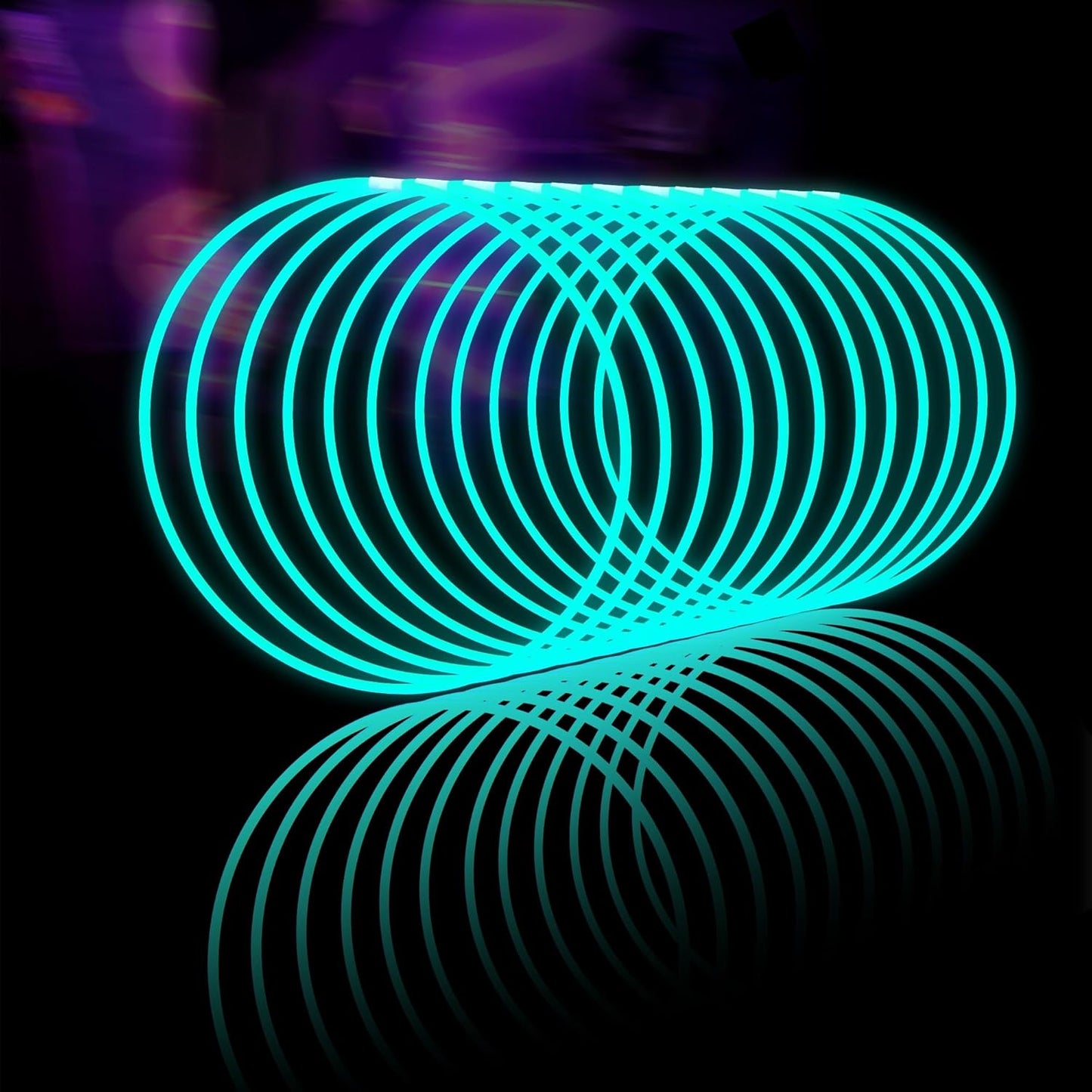 Glow Fever Glow Sticks Bulk 100ct 22'' Glow Necklaces with Connectors, Neon Light Sticks for Party Festivals Raves Concert Birthday Wedding, Aqua