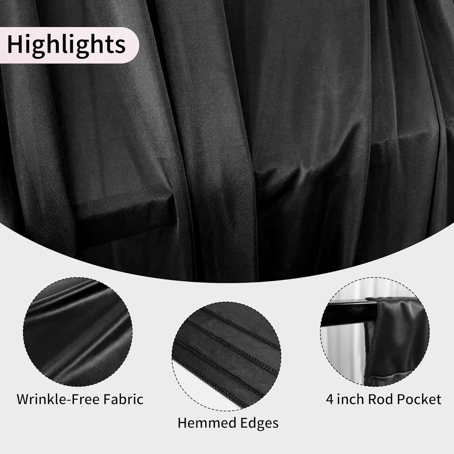 10x10ft Backdrop Curtains for Parties, 2 Panels 5x10ft Photography Backdrop Curtain with Rod Pocket,Backdrop Polyester Background Drapes,Wedding Backdrop Drapes for Birthday Baby Shower Home Decor