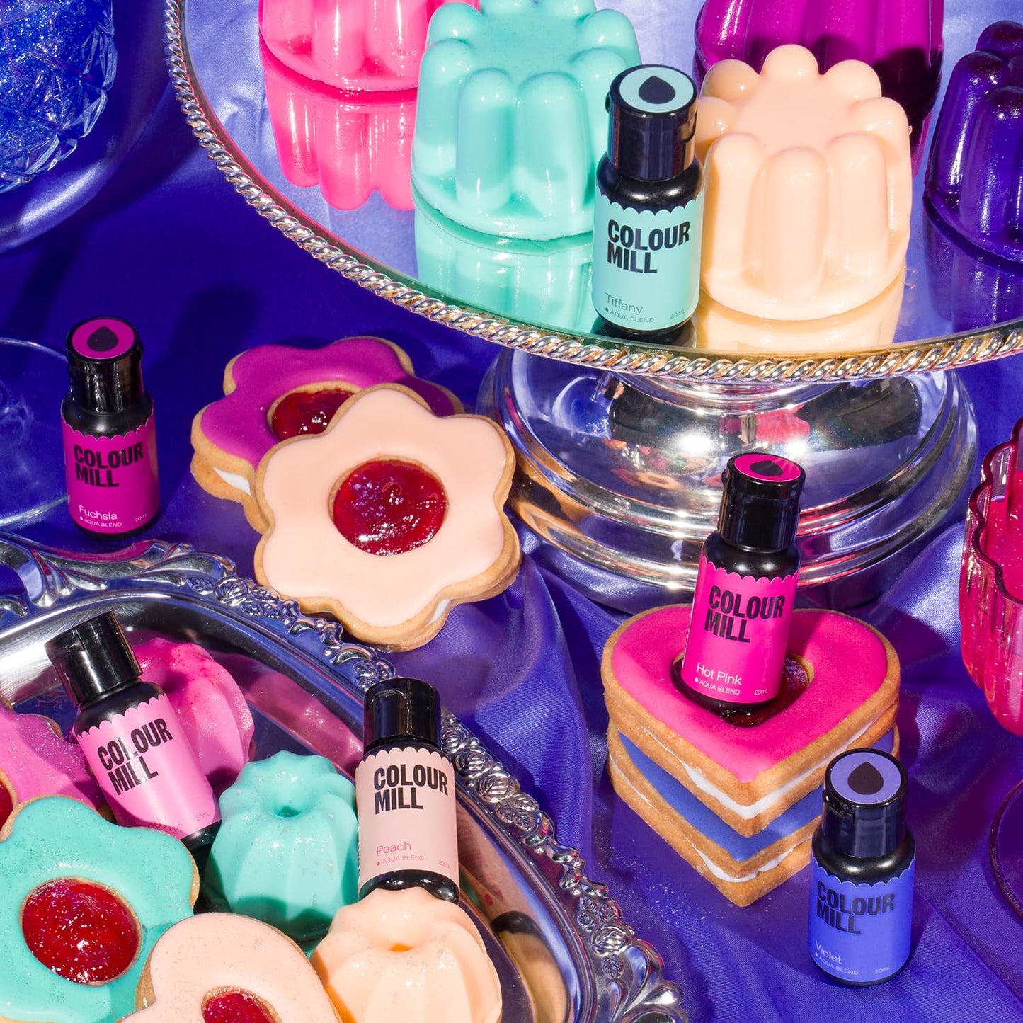 Colour Mill Fairytale Pack Aqua Blend Water-Based Food Coloring, 20 Milliliters Each of 6 Colors: Candy, Hot Pink, Fuchsia, Peach, Tiffany and Violet