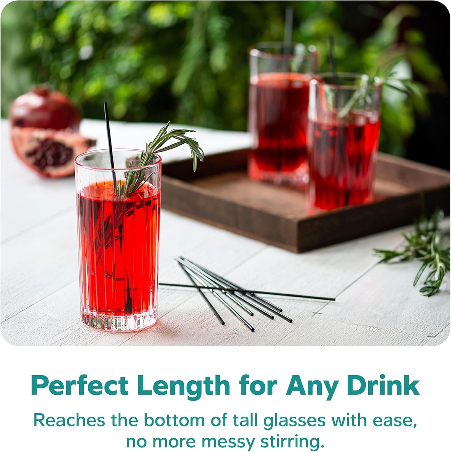 Comfy Package [7 Inch - 1000 Count] Black Coffee Drink Stirrers & Cocktail Straws - Disposable Plastic Sip Stir Sticks for Hot & Cold Beverages (Pack of 2)