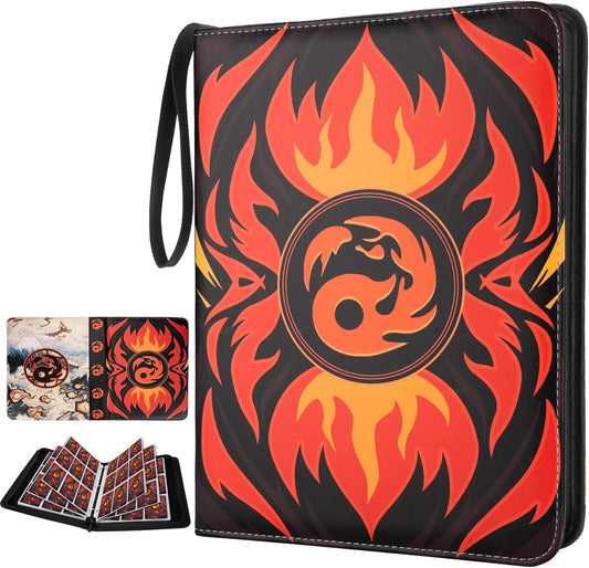 9 Pocket Card Binder for MTG/YGO/PTCG/Game Cards, Holds 900 Cards,Premium Card Collector Book for TCG Players,Toys Gifts for Kids(Red)