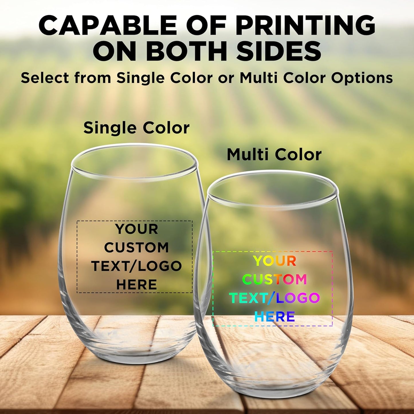 Custom Stemless Wine Glasses by ARC 5.5 oz. Set of 100, Personalized Bulk Pack - Perfect for Hotel, Bar, Restaurant or Lounge - Clear