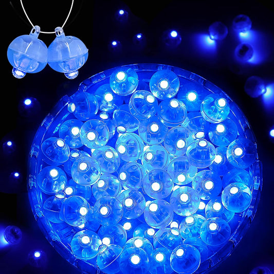 ZGWJ LED Lights, 100pcs Mini Balloons Light up Balloons for Party Decorations - Flash Blue, Battery Powered, Wide Use, Easy to Operate, Reusable, Good Service
