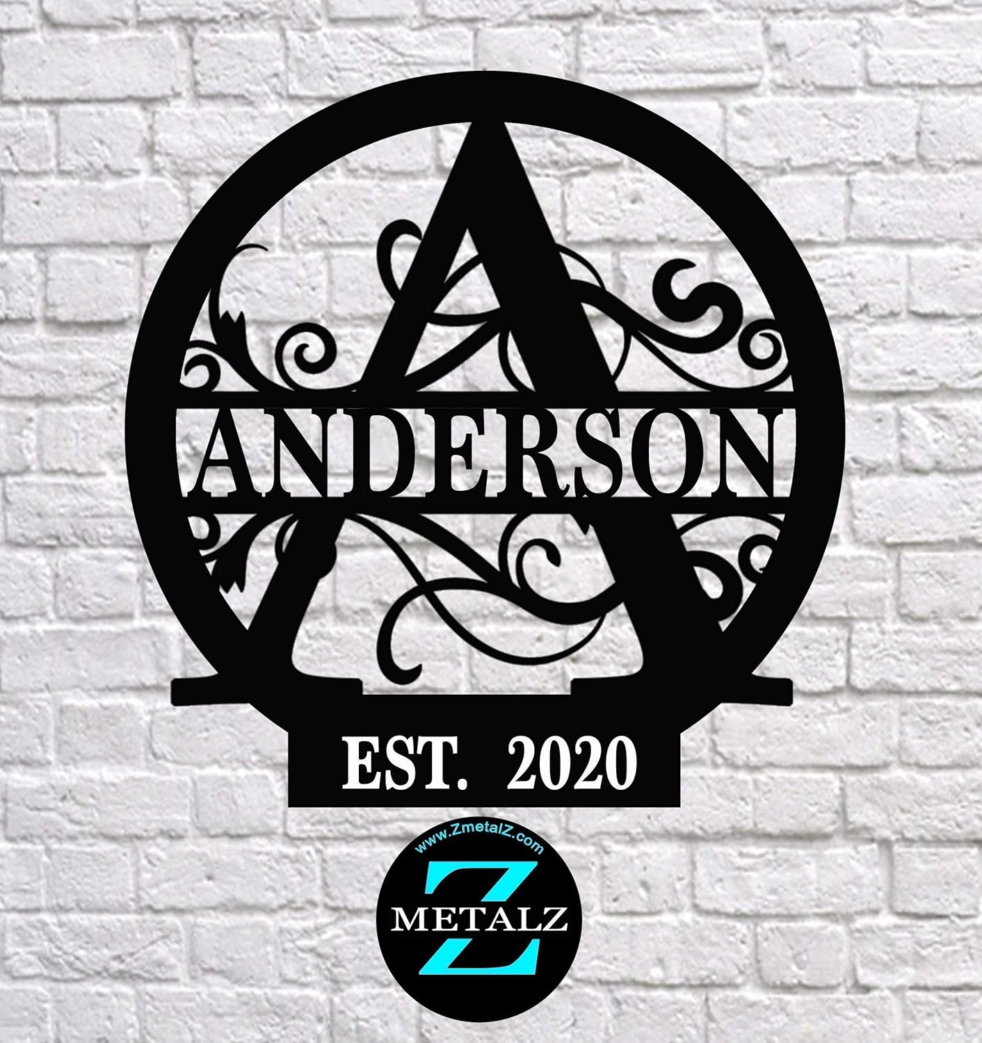 Personalized Metal Monogram Sign EST. Wedding Gift. Family Name Sign. Outdoor Name Sign. Anniversary. Last Name Sign. Metal Sign. Front Door.