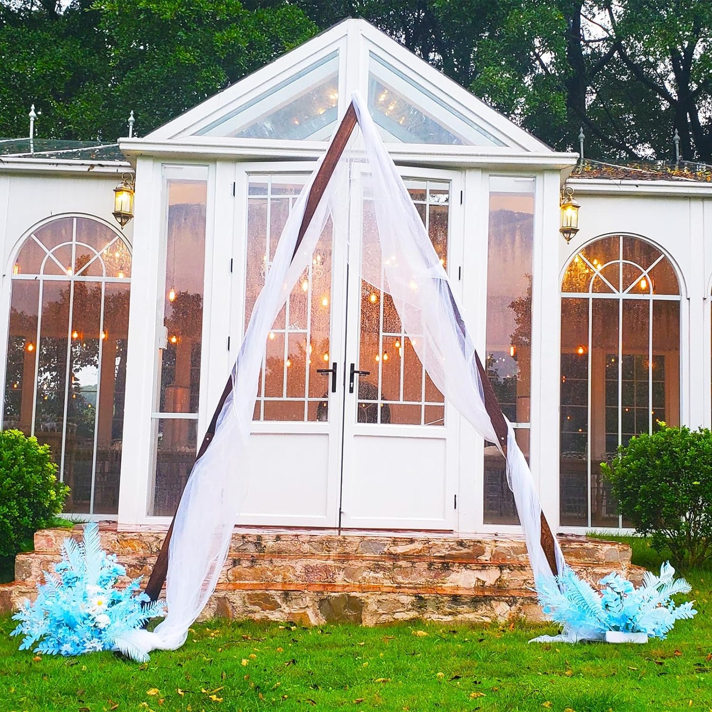 7.87FT Wooden Wedding Arch, Wood Arch for Wedding Ceremony Gorgeous Arbor Backdrop Stand for Garden Parties