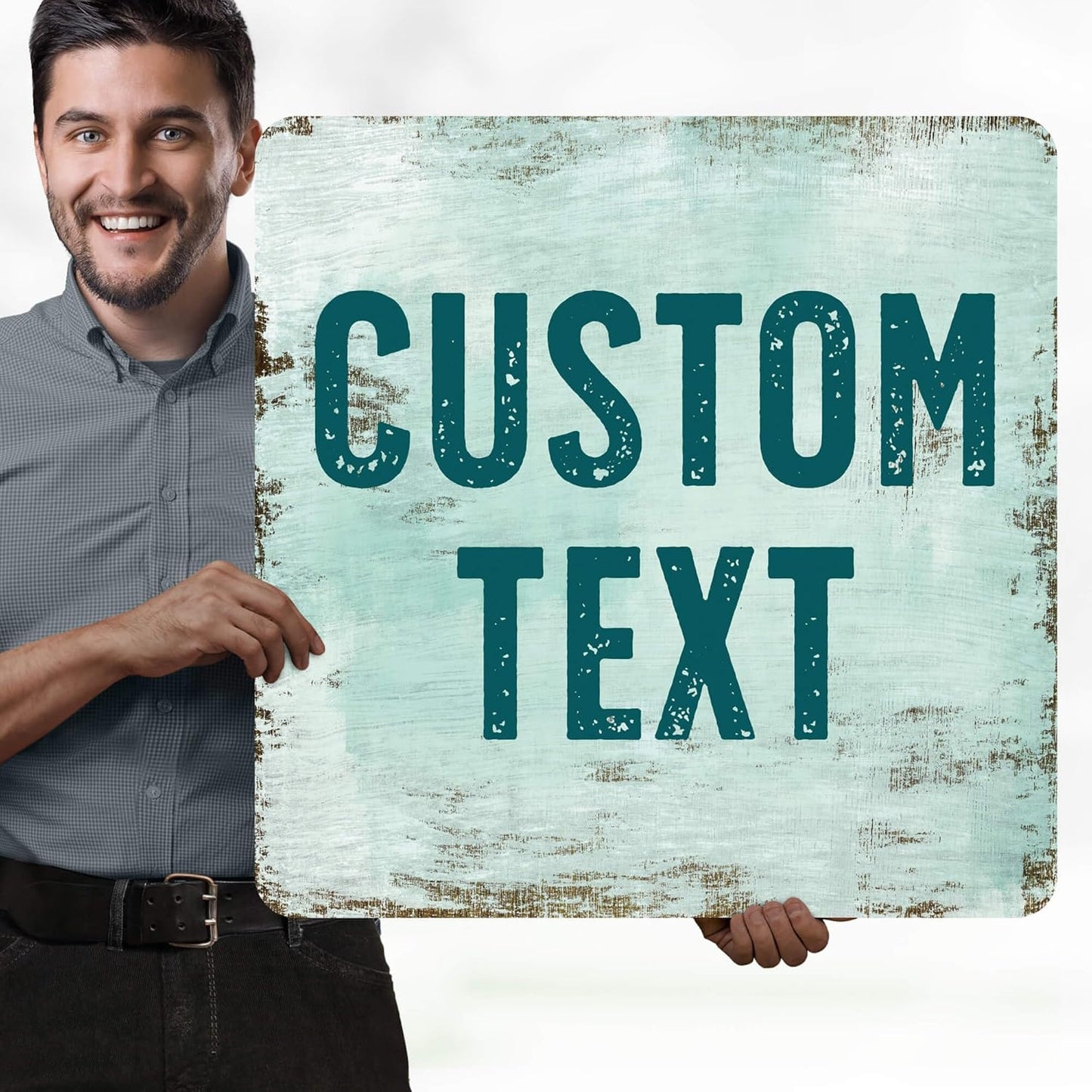 Custom Sign, Custom Street Sign, 11 Font Colors, 13 Font Styles, 4 Hole Options, 22 Sizes, 24x24 Inches, Rust Free DiBound, Fade Resistant, Made in USA by My Sign Center (Shabby Chic)