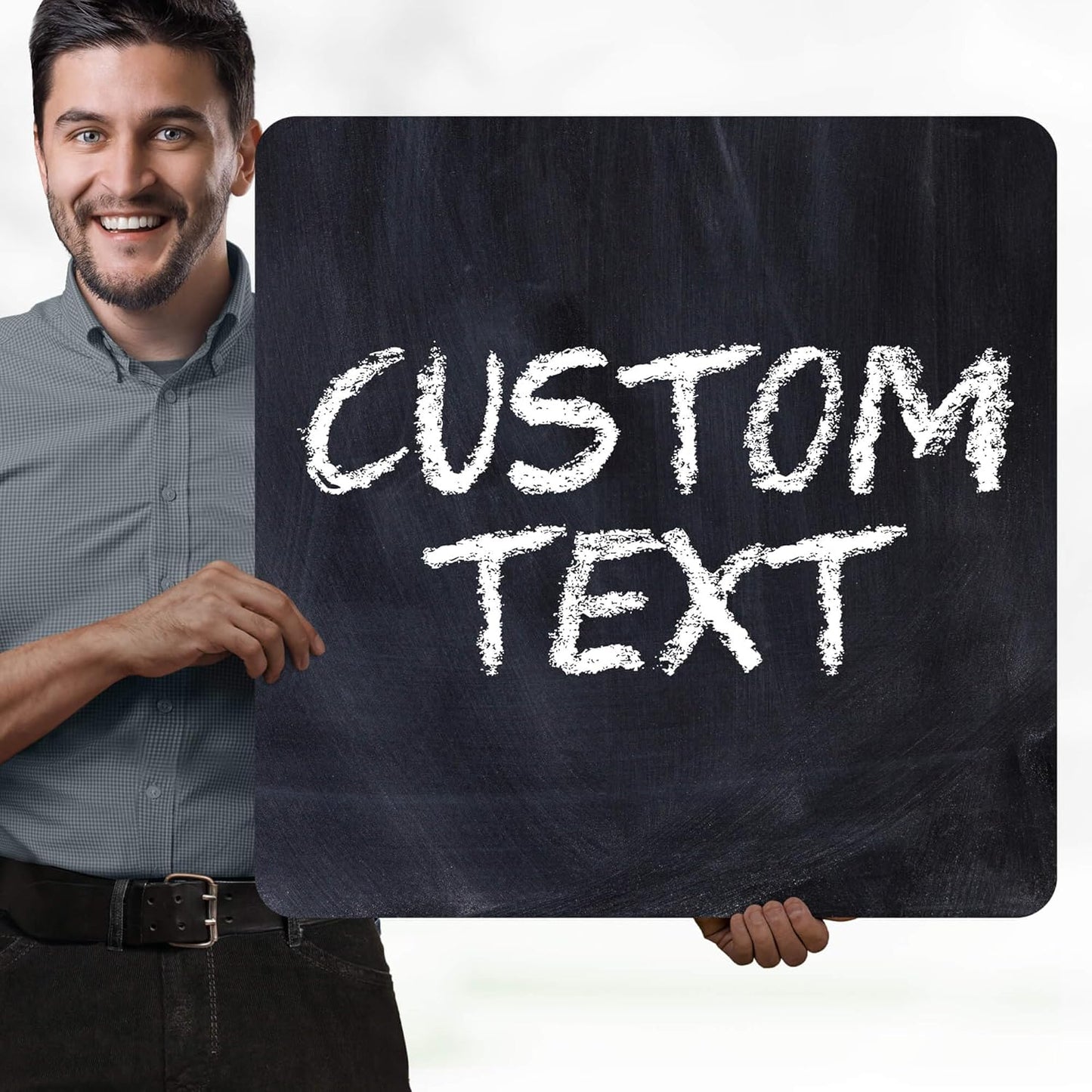 Custom Sign, Custom Street Sign, 11 Font Colors, 13 Font Styles, 4 Hole Options, 22 Sizes, 24x24 Inches, Rust Free DiBound, Fade Resistant, Made in USA by My Sign Center (Chalkboard Black)