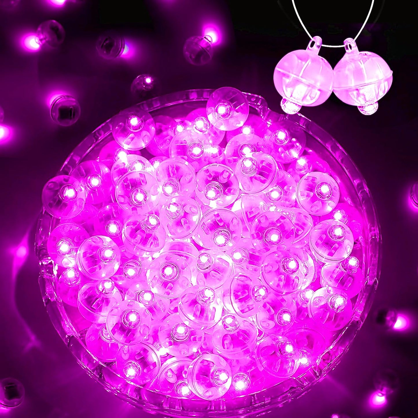 100PCs Mini Led Lights, Led Balloons Light for Neon Party Lights, Paper Lanterns, Easter Eggs, Birthday Party, Wedding, Halloween, Christmas Decoration (Glow Steadily Pink)