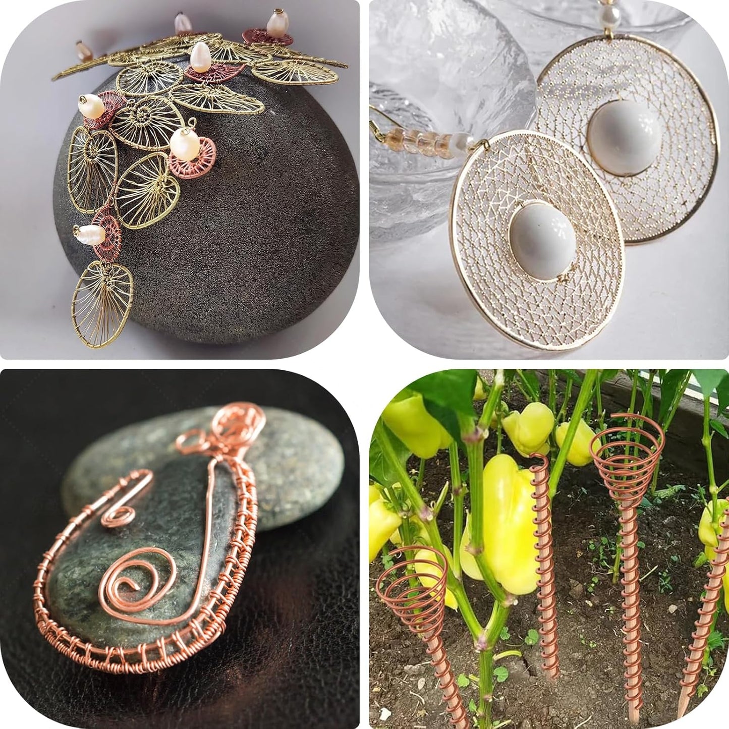 14 Gauge/1.6 mm 26 feet 5 oz 99.9% Dead Soft Copper Wire for Electroculture Gardening, Jewelry Making, Beading, Science Projects, DIY Artwork, Pure Bare Copper Wire